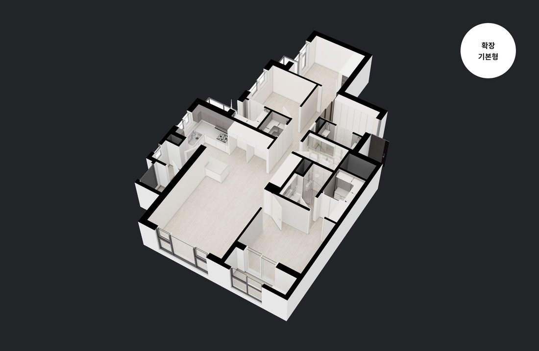강변역 센트럴 아이파크 전용 84C 3D 평면