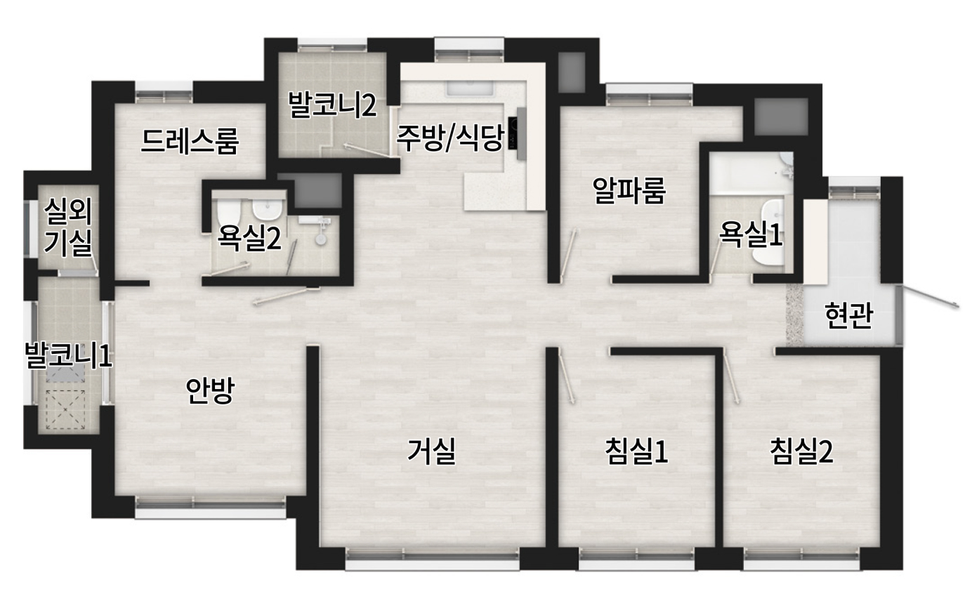 광명 시티프라디움 에듀하임 59제곱미터 A 평면도