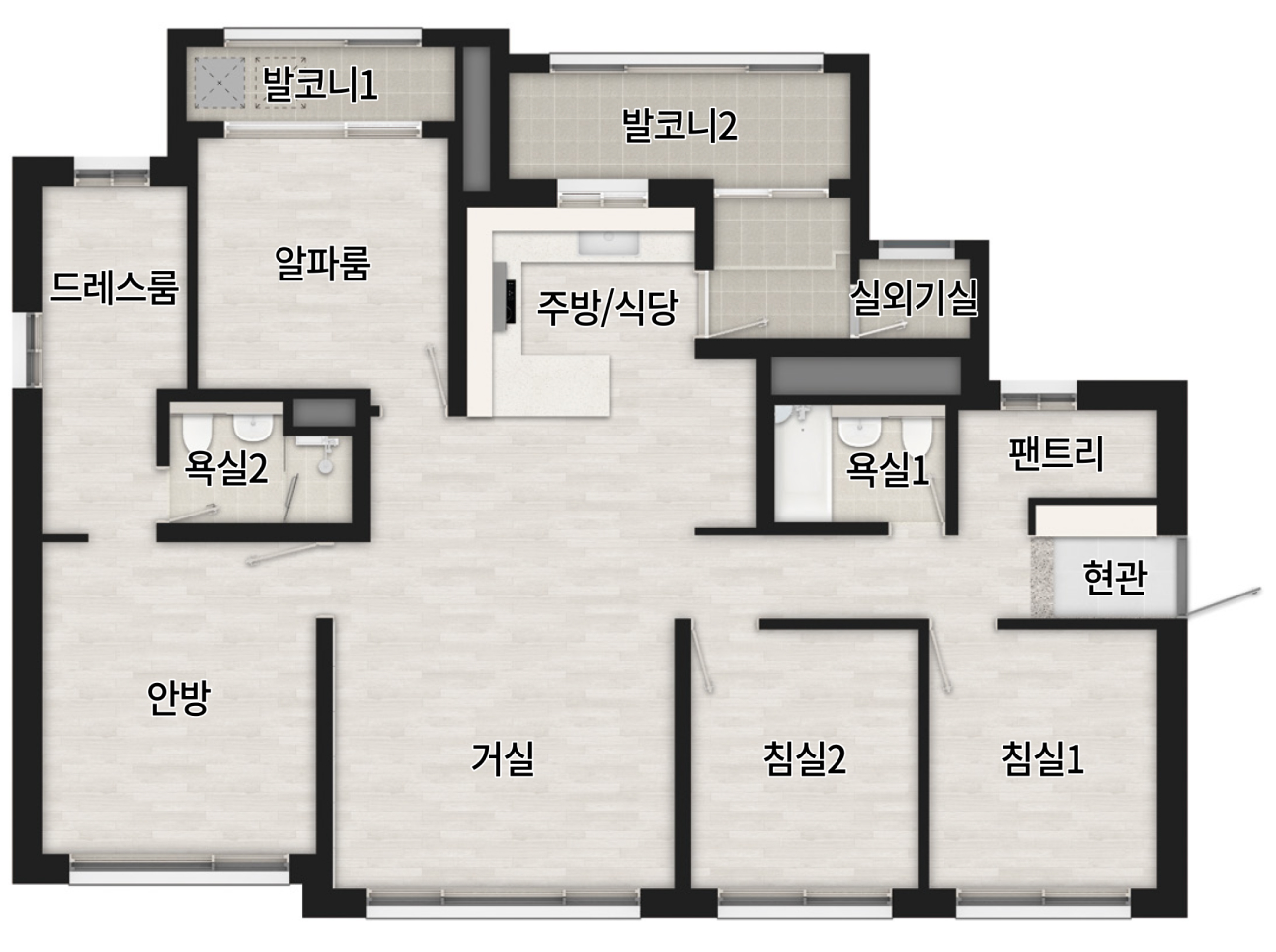 광명 시티프라디움 에듀하임 84제곱미터 D 평면도