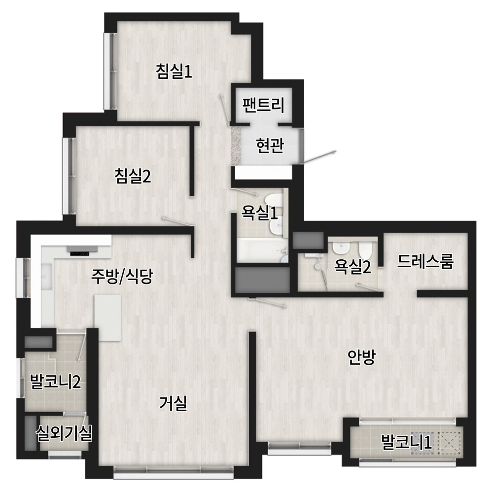 광명 시티프라디움 에듀하임 84제곱미터 E 평면도