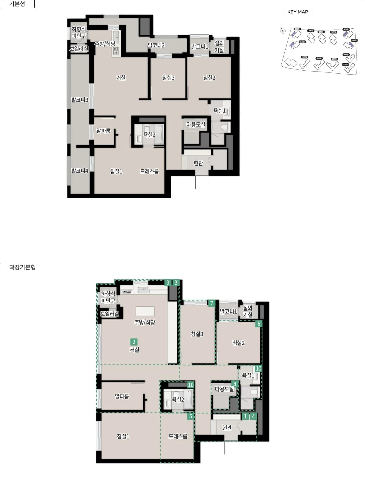 한강 푸르지오 리버프론트 106제곱미터 A타입 평면도