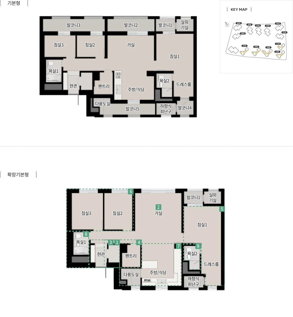 한강 푸르지오 리버프론트 84제곱미터 C타입 평면도